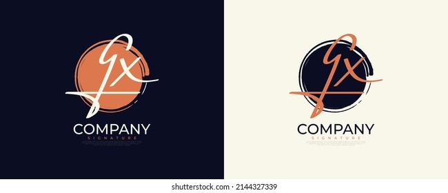 Initial G and X Logo Design in Elegant and Minimalist Handwriting Style. GX Signature Logo or Symbol for Wedding, Fashion, Jewelry, Boutique, and Business Identity