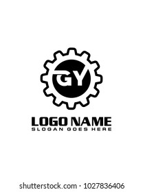 Initial G & Y gear logo template vector