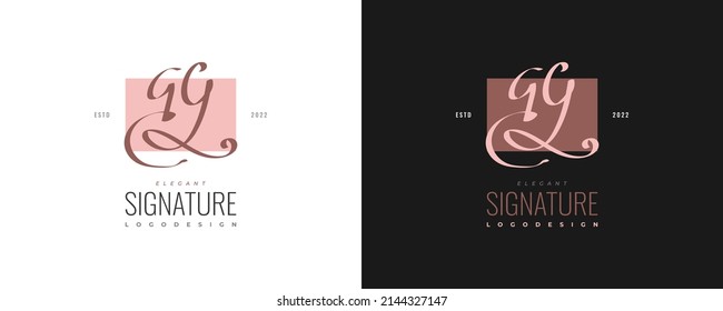 Initial G and Y Logo Design in Elegant and Minimalist Handwriting Style. GY Signature Logo or Symbol for Wedding, Fashion, Jewelry, Boutique, and Business Identity