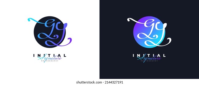 Initiales G und Y Logo Design in elegantem und minimalistischem Handschrift-Stil. GY-Signature-Logo oder Symbol für Hochzeit, Mode, Schmuck, Boutique und Unternehmensidentität