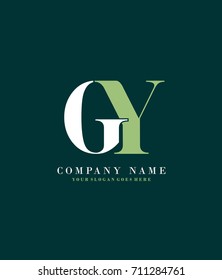 Initial G and Y simple design logo template vector