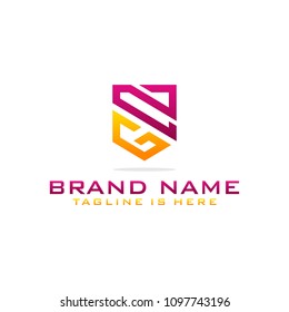 Initial G and Z abstract logo template vector