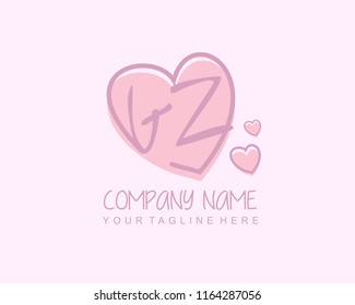Initial G Z with love logo template vector