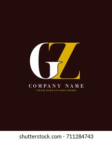 Initial G and Z simple design logo template vector