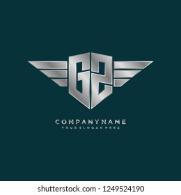 Initial G Z wing logo template vector