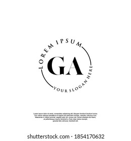 Initial GA beauty monogram and elegant logo design, handwriting logo of initial signature, wedding, fashion, floral and botanical with creative template.