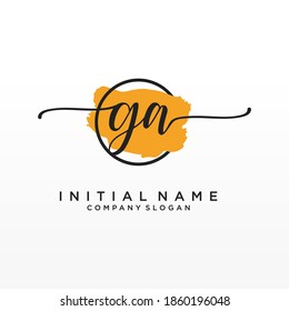 Initial GA Beauty-Monogramm und elegantes Logo-Design, Handschrift Logo der ersten Signatur, Hochzeit, Mode, Blumen und botanisch mit kreativen Vorlage.