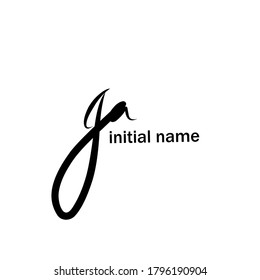 Initial ga handwriting logo template vector