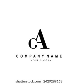 Initial GA letter brand invitation title logotype trendy