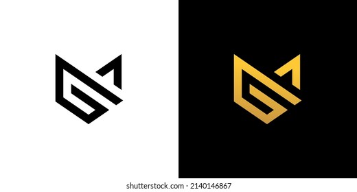 initial GA Letter Logo Design polygon Monogram Icon Vector Template