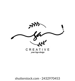 Initial GA logo handwriting botanical branding typography