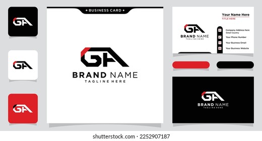Initial-GA-Logo-Symboldesign, Vektorvorlage