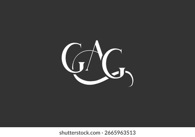 Initial GAG letter logo design. Elegant Monogram Logo Design with Decorative Elements and Typography