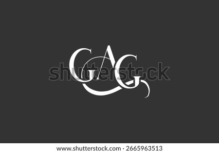 Initial GAG letter logo design. Elegant Monogram Logo Design with Decorative Elements and Typography
