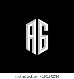 Initial Gaming Esport Logo Design Modern Template isolated on black background