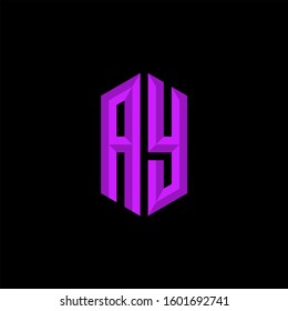 Initial Gaming Esport Logo Design Modern Template isolated on black background