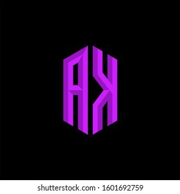 Initial Gaming Esport Logo Design Modern Template isolated on black background
