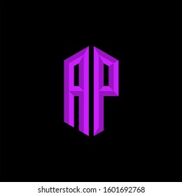 Initial Gaming Esport Logo Design Modern Template isolated on black background