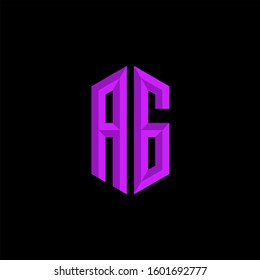 Initial Gaming Esport Logo Design Modern Template isolated on black background