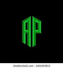 Initial Gaming Esport Logo Design Modern Template isolated on black background