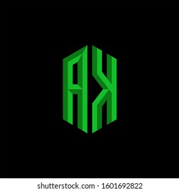 Initial Gaming Esport Logo Design Modern Template isolated on black background
