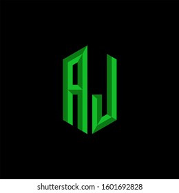 Initial Gaming Esport Logo Design Modern Template isolated on black background