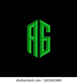 Initial Gaming Esport Logo Design Modern Template isolated on black background