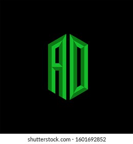 Initial Gaming Esport Logo Design Modern Template isolated on black background