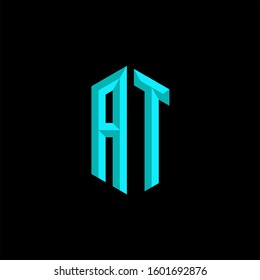 Initial Gaming Esport Logo Design Modern Template isolated on black background