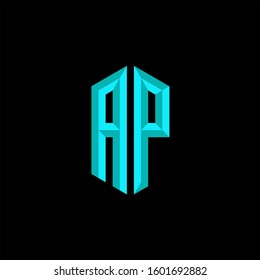 Initial Gaming Esport Logo Design Modern Template isolated on black background