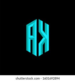 Initial Gaming Esport Logo Design Modern Template isolated on black background