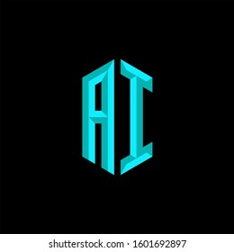Initial Gaming Esport Logo Design Modern Template isolated on black background