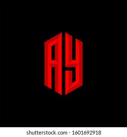 Initial Gaming Esport Logo Design Modern Template isolated on black background