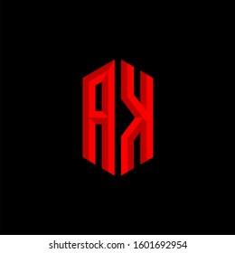 Initial Gaming Esport Logo Design Modern Template isolated on black background