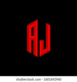 Initial Gaming Esport Logo Design Modern Template isolated on black background