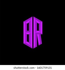 Initial Gaming Esport Logo Design Modern Template isolated on black background