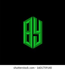 Initial Gaming Esport Logo Design Modern Template isolated on black background