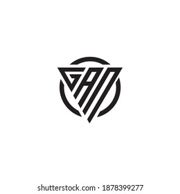 Initial GAN triangle monogram cool modern logo vector concept