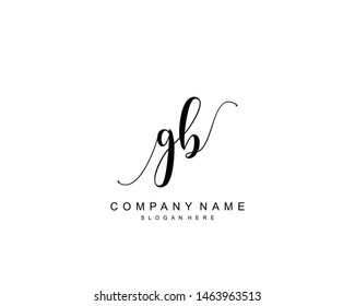 Initial GB beauty monogram and elegant logo design, handwriting logo of initial signature, wedding, fashion, floral and botanical with creative template.