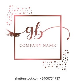 Initial GB calligraphy company eye and eyelash handwriting