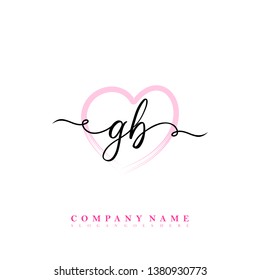 Initial GB handwriting logo vector template