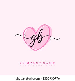 Initial GB handwriting logo vector template