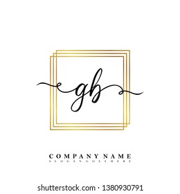 Initial GB handwriting logo vector template