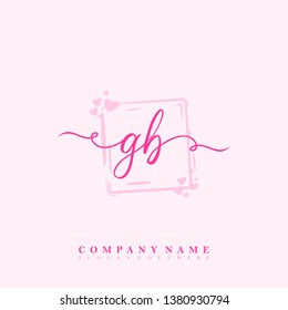 Initial Gb Handwriting Logo Vector Template Stock Vector (Royalty Free ...