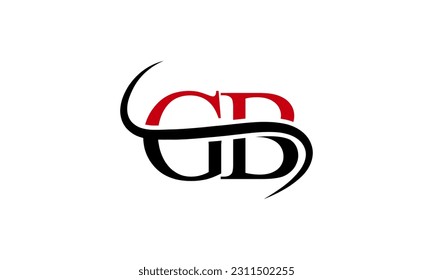 Initial-GB-Logo mit Swoosh Design Grafik-Vektorvorlage für Unternehmens- und Unternehmensidentität.