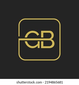 Initial GB Letters Square Shape Icon Logo Design.
