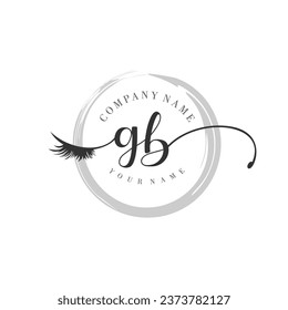 Initial GB monogram eye and eyelash handwriting