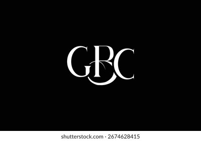 Diseño inicial del logotipo de la carta GBC. Diseño elegante del logotipo del monograma con los Elementos decorativos y la tipografía