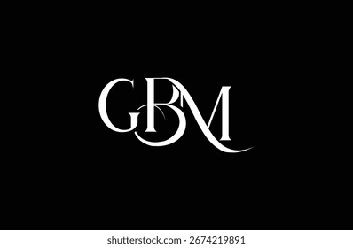 Diseño inicial del logotipo de la letra GBM. Diseño elegante del logotipo del monograma con los Elementos decorativos y la tipografía