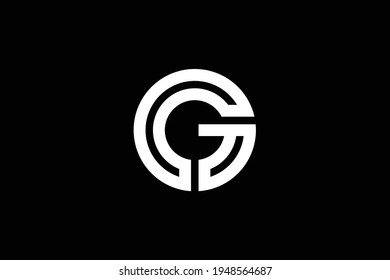Primer CG CG moderno monograma y elegante diseño de logotipo, logotipo profesional Letras vectorial Icono sobre fondo negro.